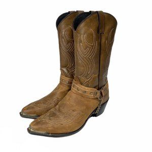 Abilene Sage Harness Brown Western Cowboy Boots